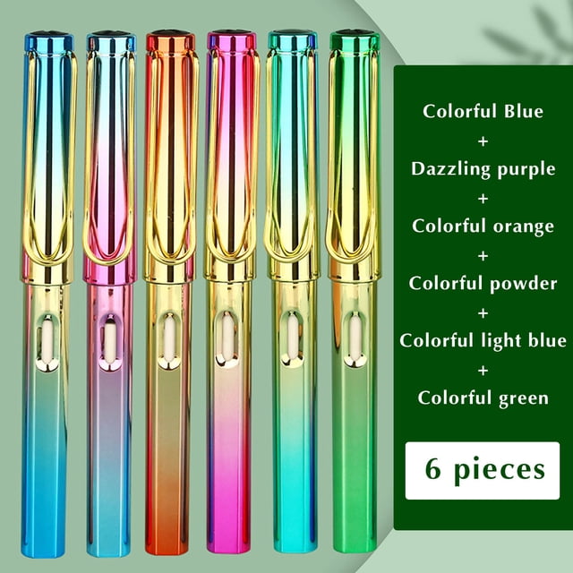 Lápices metálicos reutilizables 6Pcs para niños: sin tinta, sin afilar, bolígrafos de agarre borrables para escribir, dibujar y suministros escolares