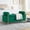 Green, variant on 44" Upholstered Storage Bench with Arms and Hidden Storage, Bouclé Fabric Ottoman Bench with Gold Metal Legs, Modern Entryway Bedroom Bench,Beige