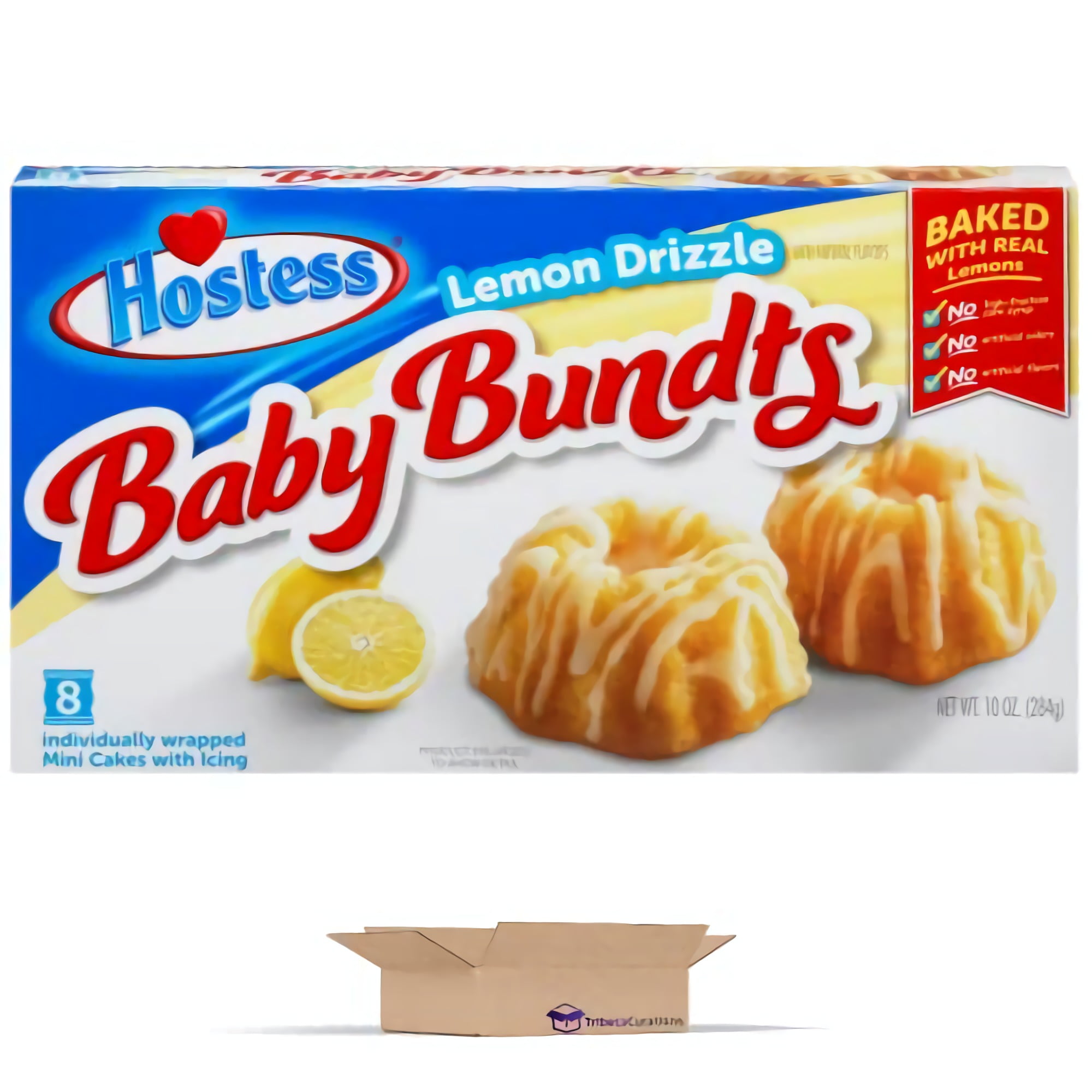 Hostess Lemon Drizzle Baby Bundt Cakes | 30 Ounce (24 Total Cakes in 3 Boxes)