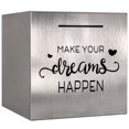 thumbnail image 1 of Piggy Bank HuaArt Make.Your.Dreams.Happen de acero inoxidable, 1 of 7