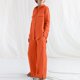 thumbnail image 5 of Camisa Conjunto a juego de 2 piezas para damas Top elegante y pantalón de cintura alta Ropa diaria suelta sólida Cgtredaw Naranja M para Mujer, 5 of 6