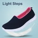 thumbnail image 1 of Zapatos para caminar sin cordones para mujer Zapatillas ligeras de malla sólida Zapatos casuales sin cordones, 1 of 9
