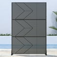 thumbnail image 5 of MAYEERTY 72"x47" Outdoor Privacy Screen with Stand Cedric Metal Balcony Decorative Screen,Black, 5 of 7