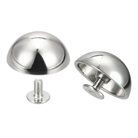 

20x9mm Screw Back Rivets Hollow Round Head Leather Studs Silver Tone 10 Pack