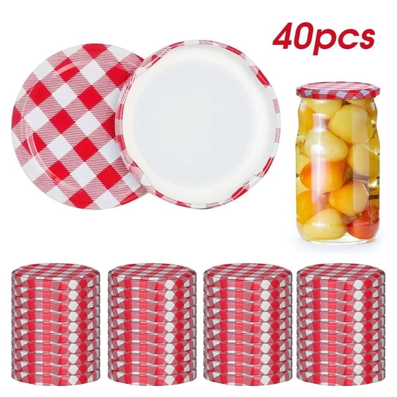 40pcs Wide Mouth Mason Jar Lids Metal Caps for Canning Jars Glass Bottle Replacement Accessories