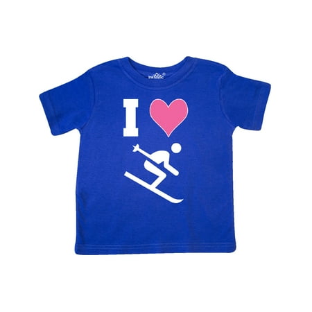 

Inktastic I Love Skiing Cute Sports Gift Toddler Toddler Girl T-Shirt