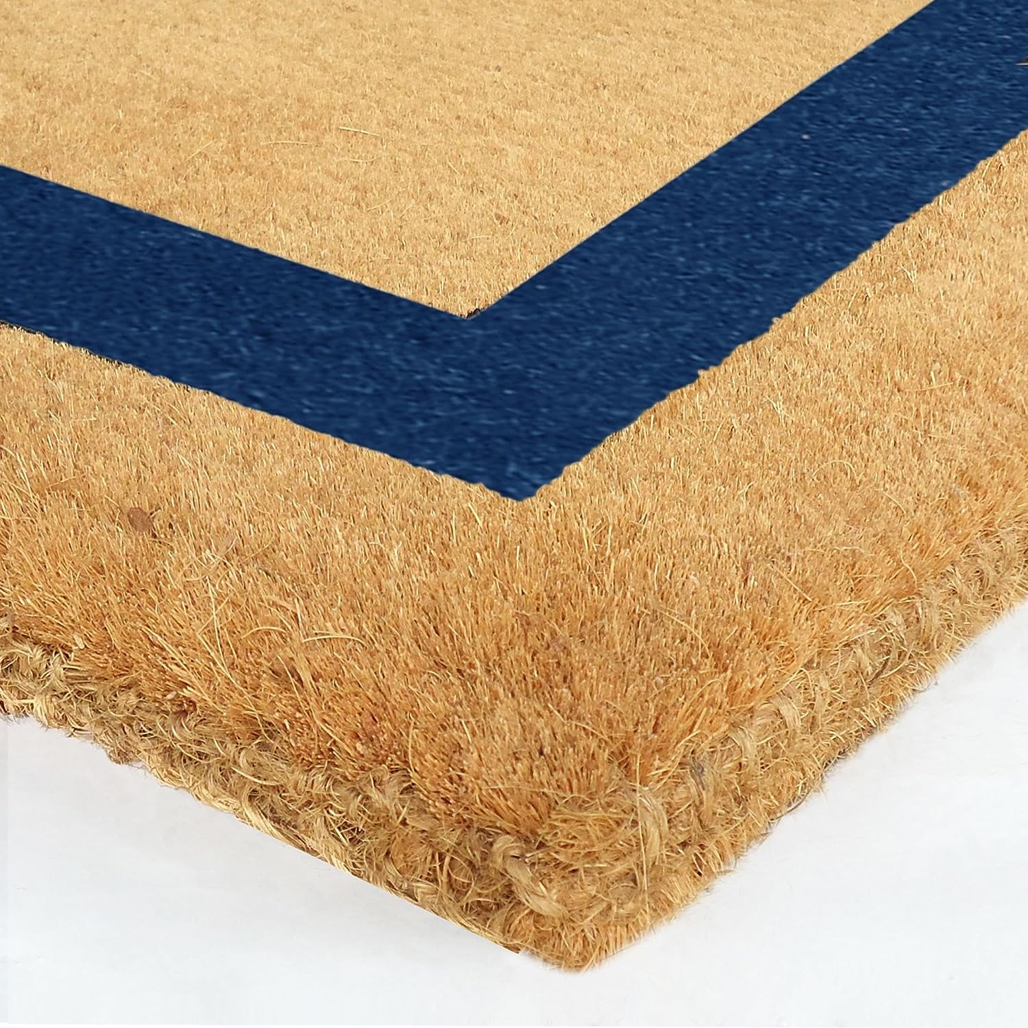 Legendary Doormats Blank Coco Coir Doormat Outdoor Welcome Door Mat with Single Black Picture Frame Border - Blue - 22" x 36"