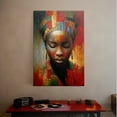 thumbnail image 3 of 20*30cm(8*12inch) African-Inspired Woman Portrait Canvas Wall Art, 3 of 6
