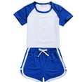 thumbnail image 2 of Hessimy Toddler Baby Girl Summer Clothes Set Short Sleeve Tops & Shorts Novelty Color Outfits(Blue,5-6 Years), 2 of 5