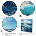 thumbnail image 3 of Designart "Teal Blue Ocean Coastal Charm Pointillism" Nautical & Beach Floater Framed Canvas Wall Art, 3 of 7