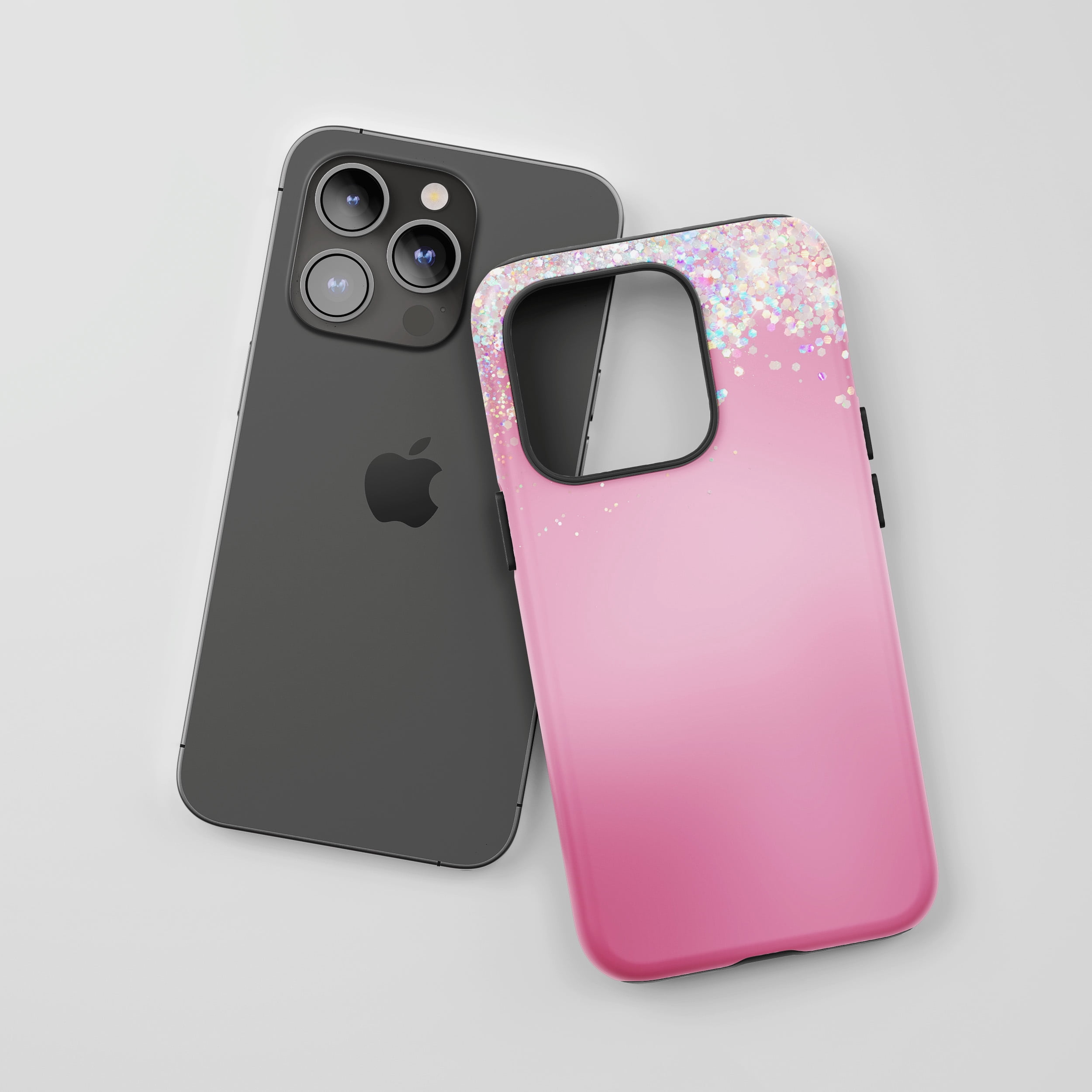 Glitter Gradient Pink Case For All iPhone Series Tough Phone Case