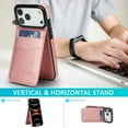 thumbnail image 4 of Dteck Wallet Phone Case for iPhone 17 Pro Case with Card Holder, Flip Cell Phone Wallet PU Leather Wallet Case for iPhone 17 Pro for Men Women, Rosegold, 4 of 7