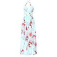 thumbnail image 6 of Ruimatai Women's Plus Size Floral Print Round Neck Sleeveless Maxi Dress Casual Summer Beach Party Long Dress French Style Fashion, 6 of 7