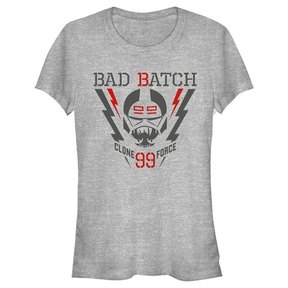 Junior's Star Wars: The Bad Batch Lightning Logo Graphic Tee Athletic Heather Large