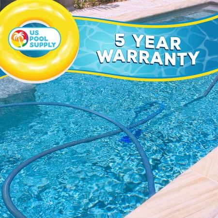 U.S. Pool Supply 1-1/2 x 40 Foot Professional Heavy Duty Spiral Wound Swimming Pool Vacuum Hose with Kink-Free Swivel Cuff, Flexible - Connect to Vacuum Heads, Skimmer, Filter Pump Inlet, Accessories