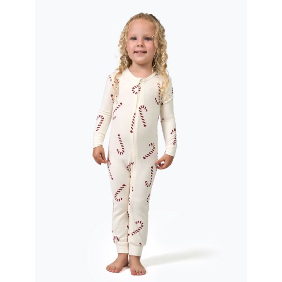 Modern Moments by Gerber Neutral Super Soft Hacci One-Piece Christmas Pajamas, 0/3 Months - 5T