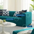 thumbnail image 4 of Loveseat Sofa, Fabric, Teal Blue, Modern Contemporary Urban Design, Living Lounge Room Hotel Lobby Hospitality, 4 of 9
