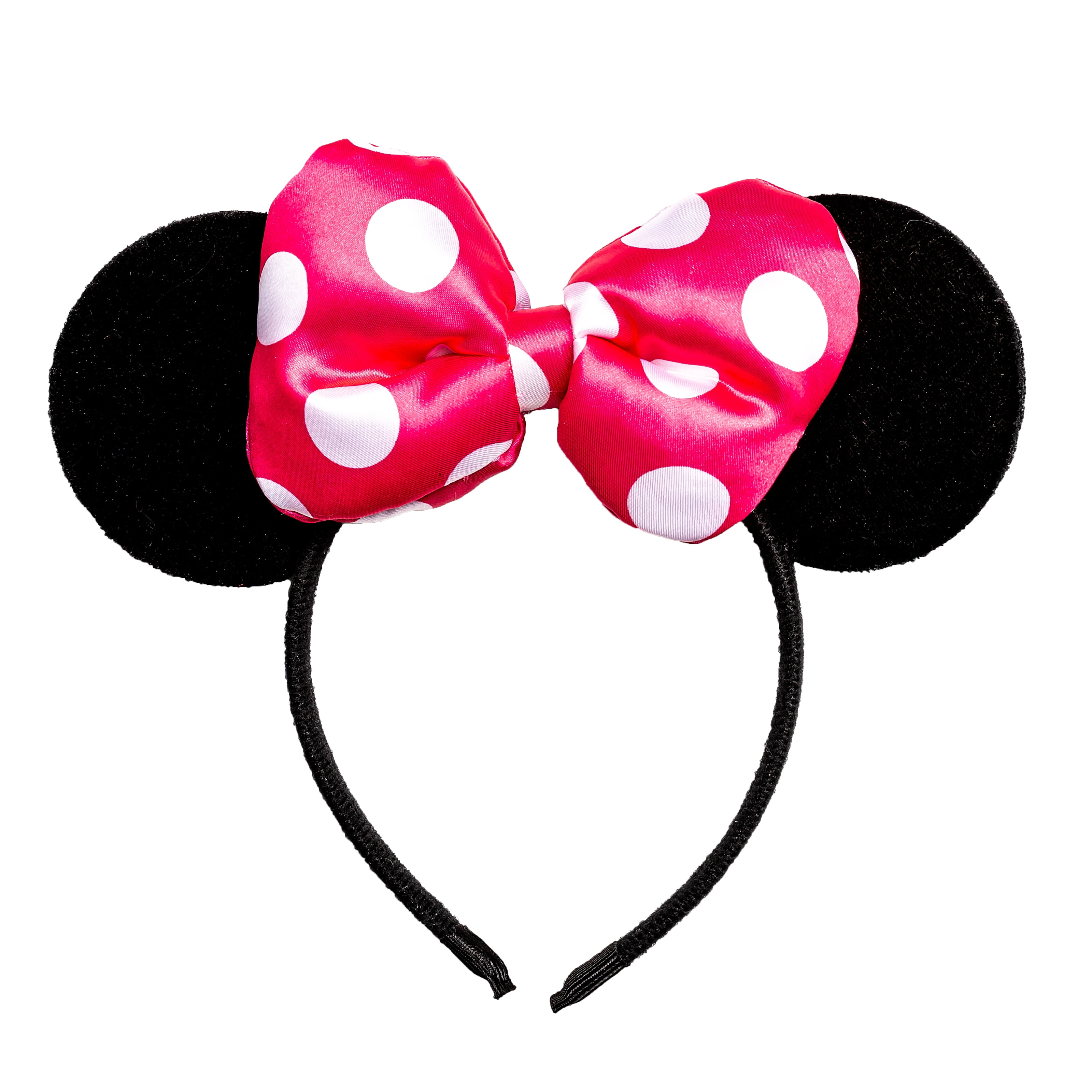 Mickey Minnie Mouse Ears And Polka Dot Spotted Bow Headband Red Pink Fancy Dress 