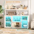 thumbnail image 6 of Aheaplus Bar Cabinet with Power Outlets, Liquor Cabinet with Led Lights and Glass Holder, Storage Buffet Cabinet Coffee Bar Cabinet for Liquor, Wine Cabinet with Racks, RustivBrown, 6 of 14