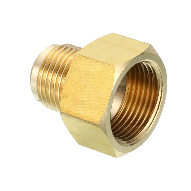 Adaptador de conector de flare Uxcell SAE 45 grados de latón, accesorio de tubo de flare 3/4 pulgada hembra flare x 5/8 pulgada macho flare 1 pcs