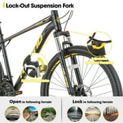 Hiland Aluminum Mountain Bike 21 Speeds MTB,Lock-Out Suspension Fork,27.5 inch Wheel,Mens Mountain Bike Bicycle, Black
