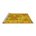 thumbnail image 2 of Ahgly Company Machine Washable Indoor Square Medallion Yellow French Area Rugs, 5' Square, 2 of 4