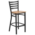 thumbnail image 1 of Bowery Hill Tabouret de Bar de Restaurant en Métal, Noir et Naturel, 1 of 9