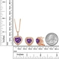 thumbnail image 2 of Gem Stone King 13.88 Ct Purple Amethyst 18K Rose Gold Plated Silver Pendant with Chain Earrings Set, 2 of 3