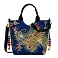 thumbnail image 2 of Bolsa Mujeres étnicas Peafowl Bordado Messenger Bag Canvas Bead Bolsos (A Azul) JShteea Para Estrenar, 2 of 7