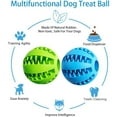 thumbnail image 5 of 2 Pcs Interactive Dog Toy Balls with Treat Dispenser, Dental Chew Toy for Puppies, 2.8" Rubber Dog Ball (Green & Blue), 5 of 9