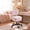 Pink, variant on Adjustable Height Vanity Chair with Backrest, Plush Faux Fur Rolling Makeup Stool with Hidden Storage, Swivel Desk Chair for Bedroom Dressing Room, White