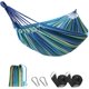 thumbnail image 1 of Hamaca de exterior de algodón multipersona 260 x 150 cm, capacidad de carga hasta 201 kg portátil con bolsa de transporte para patio jardín JFHHH pequeña, 1 of 4