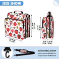 thumbnail image 3 of Retro Red-gold Florals Printed Zipper Binder with Handle&Shoulder Strap 2 inch 3 Ring 500+300 Sheet Capacity File Folder Organizer, 3 of 8