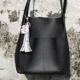 thumbnail image 3 of HSHDLDF Women Leather Tassels Keychain Car Circle Key Rings Gift Bag Hanging Buckle, 3 of 4