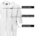 thumbnail image 4 of ACTIVE UNIFORMS Overall Workwear Men Long Sleeve Coveralls (White, Medium Tall), 4 of 7