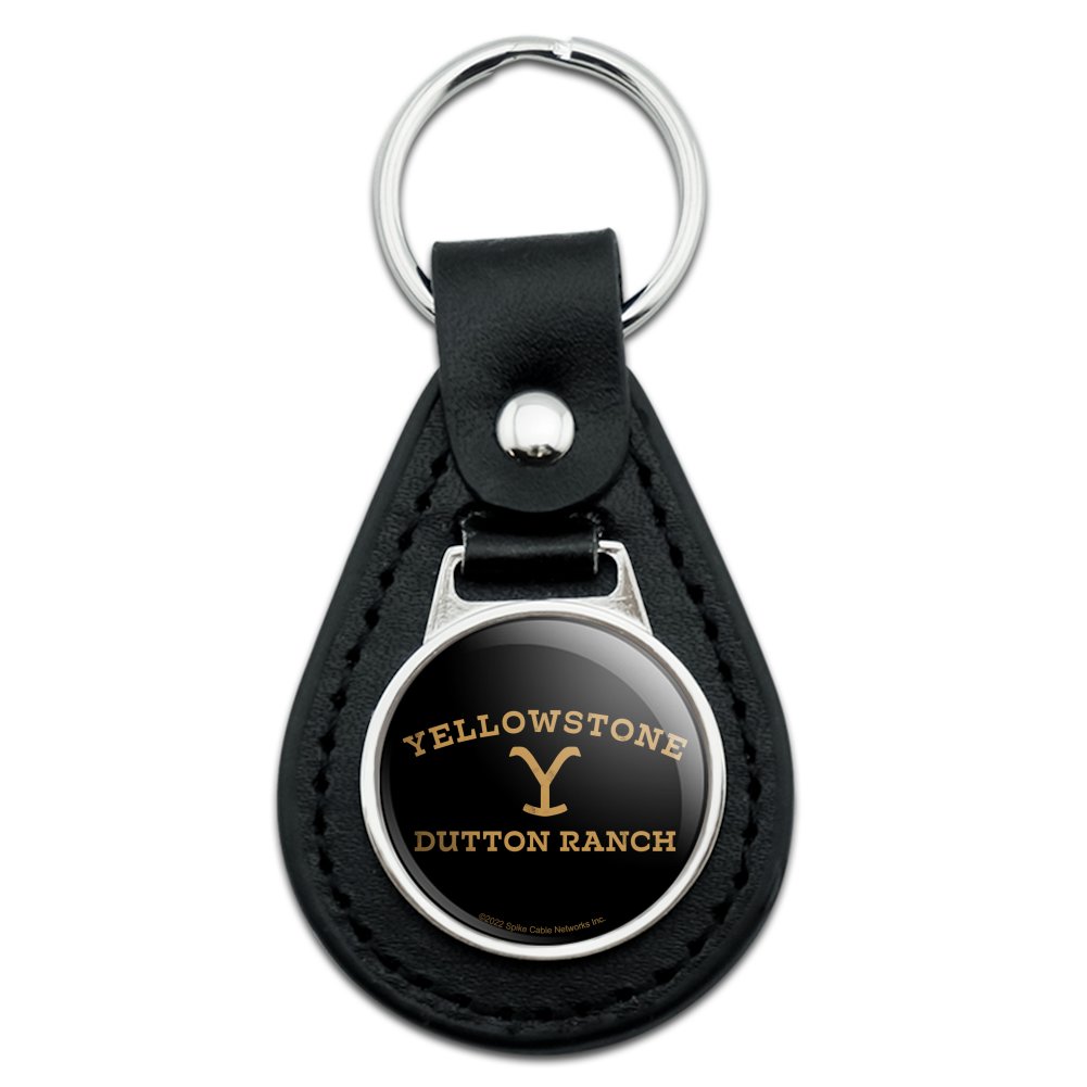 Black Leather Yellowstone TV Show Dutton Ranch Keychain
