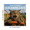 thumbnail image 2 of 2026 Humorous Screaming Cats Wall Calendar Meaningful Daily Display For Home Interesting 12 Month Feline Art, 2 of 5