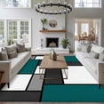 thumbnail image 3 of Modern Color Blocks Large Area Rugs 8x10 ft Gray Green White Rectangle Geometric Washable Rug Non Slip Indoor Carpet Absorbent Floor Mat for Living Room Bedroom Dining Room, 3 of 9