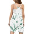 thumbnail image 6 of AJTQTH Girls Summer One Piece Short Jumpsuits Loose Fit Casual Tie Dye Print Sleeveless Spaghetti Strap Rompers Trendy Holiday Shorts Overalls Pants with Pockets White 9-10 Years, 6 of 6