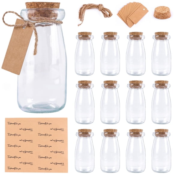 Frascos de vidrio OurWarm de 100 ml con tapas de corcho, 12 unidades, para manualidades
