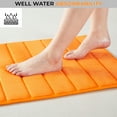 thumbnail image 4 of 1 Piece Striped Design Solid Memory Foam Bathroom Rug Set Non-Slip, 4 of 5