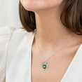 thumbnail image 5 of Juwaliy Women Necklace for Mom Grandma Mother's Day Gifts, Heart May Birthstone Necklace Emerald Green 925 Sterling Silver Pendant Christmas Jewelry, 5 of 11