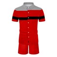 thumbnail image 4 of Vedolay Two Piece Set For Men Summer Outfits For Men Casual 2 Piece Shirts And Shorts Beach Set,Navy XL, 4 of 5