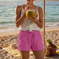 thumbnail image 6 of Womens Shorts 2026 Comfy Summer Drawstring High Waist Cotton Linen Casual Shorts for Women Trendy by Yigetop Hot Pink S, 6 of 6