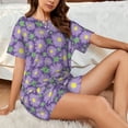 thumbnail image 4 of "Wukai Daisies Flowers Women's Pajama Set - Short-Sleeve Top and Shorts with Elastic Waistband and Pockets for Loungewear, Yoga, and Casual Wear-X-Large, 4 of 8