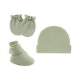 thumbnail image 2 of Clearance! Baberdicy Newborn Hat Gloves Foot Set Three Piece Multi Color Set Green, 2 of 4