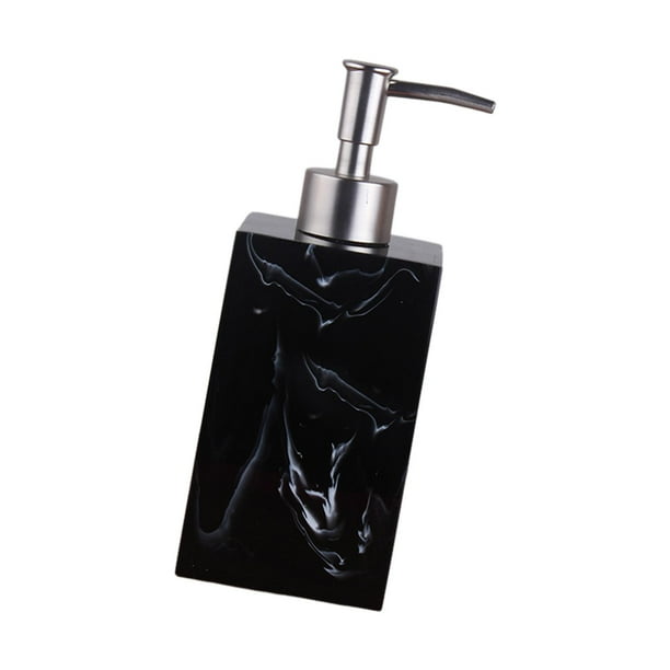 Dispensador de jabón Manual con textura de mármol, contenedor de jabón con bomba, duradero, fácil de llenar, práctico recambio vacío para encimera de Negro mayimx Dispensador de jabón