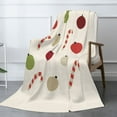 thumbnail image 3 of XMXT Throw Blanket, Flat Santa Stick Pattern Flannel Blanket for Bed Sofa, 50 x 70 inches, 3 of 9