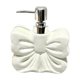 thumbnail image 5 of Dispensador de loción Bow, recargable con bomba, botella de jabón de manos de cerámica, botella de loción Blanco, 5 of 9