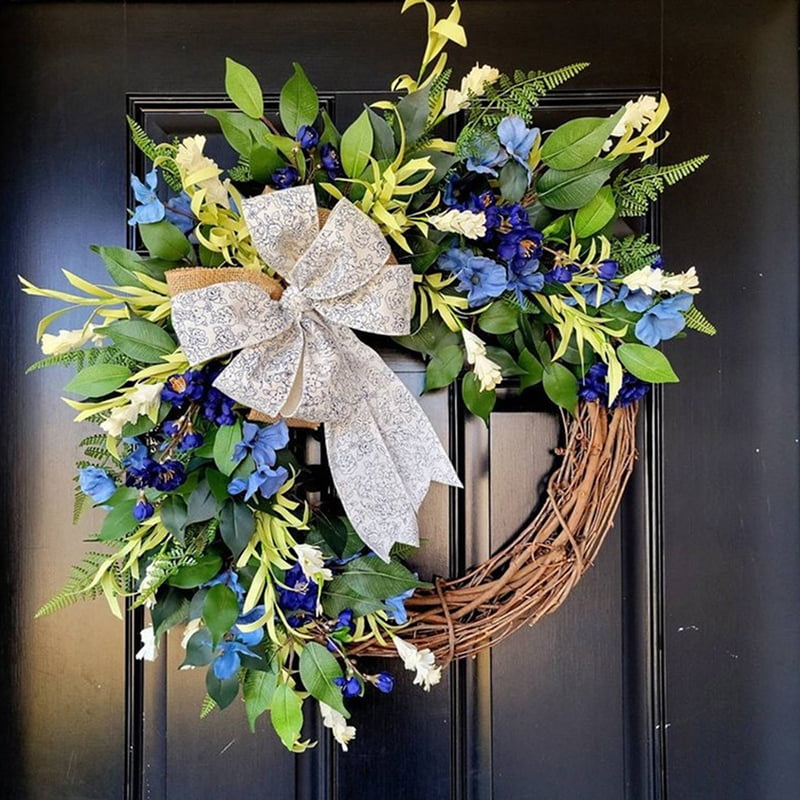 Orchid Door Wreath Spring Summer Decor Handmade Floral Seasonal Design 18" DIY 